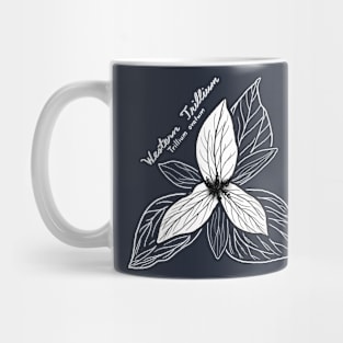 Western Trillium flower line art Mug